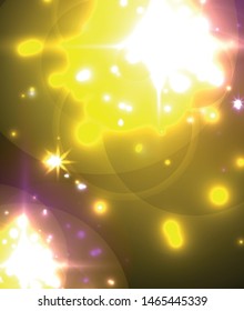 Abstract blue neon star background for celebration design. Luxury festive background. Fantasy colorful card.