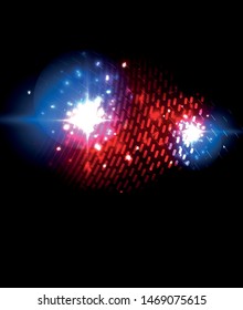 Abstract blue neon star background for celebration design. Luxury festive background. Fantasy colorful card.
