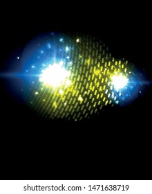 Abstract blue neon star background for celebration design. Luxury festive background. Fantasy colorful card.