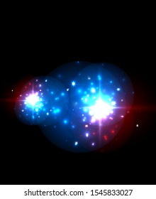 Abstract blue neon star background for celebration design. Luxury festive background. Fantasy colorful card.