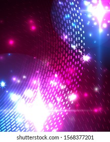 Abstract blue neon star background for celebration design. Luxury festive background. Fantasy colorful card.