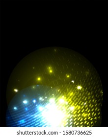 Abstract blue neon star background for celebration design. Luxury festive background. Fantasy colorful card.