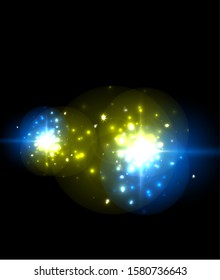 Resumen del fondo azul neón estrella para el diseño de la celebración. Lujoso marco festivo. Tarjeta colorida de fantasía.