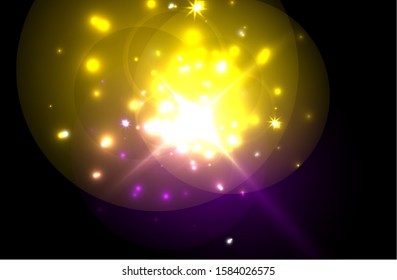 Abstract blue neon star background for celebration design. Luxury festive background. Fantasy colorful card.