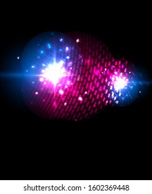 Abstract blue neon star background for celebration design. Luxury festive background. Fantasy colorful card.