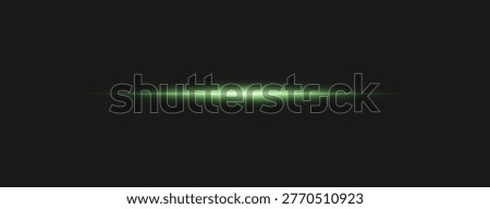 Abstract blue neon streak with glowing beam and radiant shine, sharp horizontal line and flare effect, digital futuristic background design