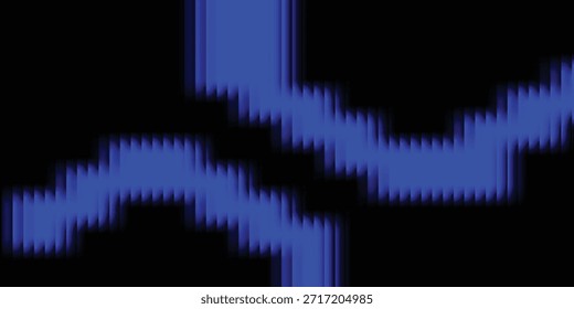 Abstract blue neon wave background with blurred vertical lines on a dark backdrop.