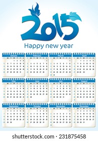 abstract blue new year calender vector illustration