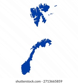Abstrakt Blau Norwegen Einfache Karte