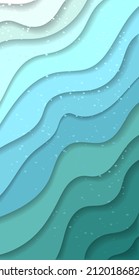 Resumen azul océano o fondo marino con olas y gotas de agua. Ilustración de diseño. Vector eps 10