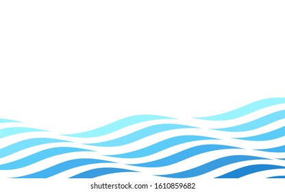 Abstract blue ocean wave lines vector background