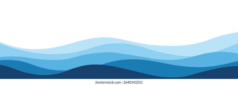Abstract blue ocean waves background design with layered wavy lines for modern web projects.