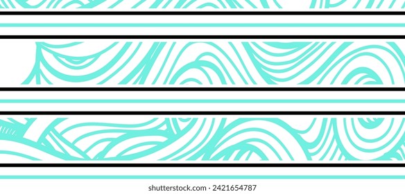 abstract blue ocean waves with stripes pattern design background