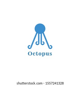 abstract blue octopus vector illustration.