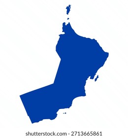 Mapa Abstrato Azul Omã Simples