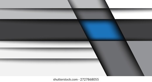 Ilustración vectorial de fondo moderna de diseño de estilo de superposición azul Abstractas sobre gris.