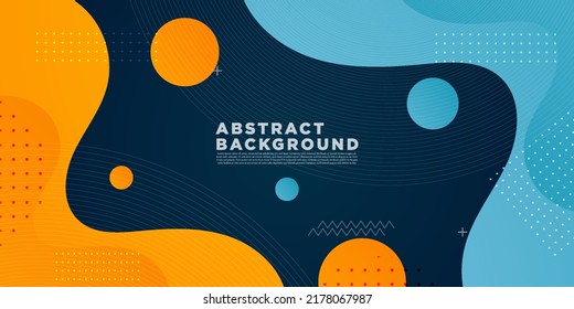 abstract blue and orange background with fluid shapes composition.Eps10 vector