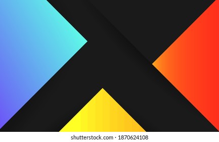 Resumen de fondo naranja azul con panel geométrico, concepto de banner rgb futurista, fondo de pantalla moderno, vector.