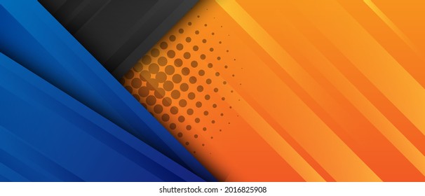 abstract blue and orange background with halftone