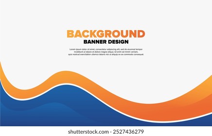 Abstract Blue Orange Background Template Vector