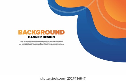 Abstract Blue Orange Background Vector. Background With Blue, Orange, and White Colour