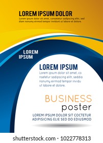 Abstract blue and orange background with wave - brochure design or flyer