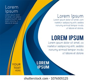 Abstract blue and orange background with wave - brochure design or flyer