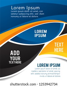 Abstract blue and orange background with wave - brochure design or flyer