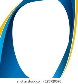 Abstract blue and orange background with wave - brochure design or flyer