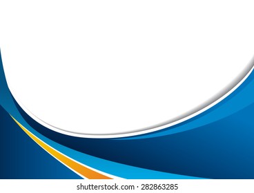 Abstract blue and orange background with wave - brochure design or flyer