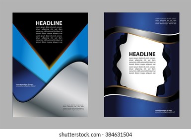 Abstract blue and orange background with wave - brochure design or flyer