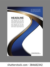Abstract blue and orange background with wave - brochure design or flyer
