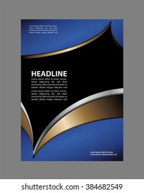 Abstract blue and orange background with wave - brochure design or flyer
