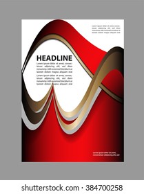 Abstract blue and orange background with wave - brochure design or flyer
