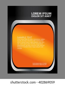 Abstract blue and orange background with wave - brochure design or flyer
