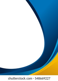 Abstract blue and orange background with wave - brochure design or flyer