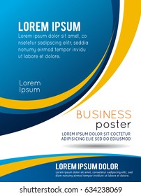 Abstract blue and orange background with wave - brochure design or flyer