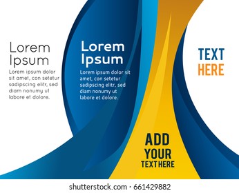 Abstract blue and orange background with wave - brochure design or flyer