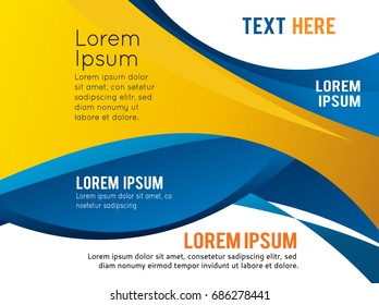 Abstract blue and orange background with wave - brochure design or flyer