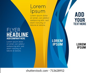 Abstract blue and orange background with wave - brochure design or flyer