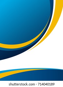 Abstract blue and orange background with wave - brochure design or flyer