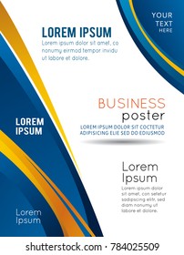 Abstract blue and orange background with wave - brochure design or flyer