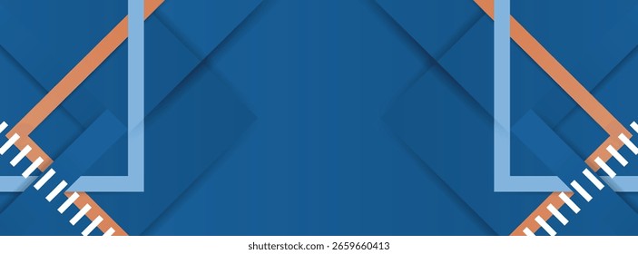 Abstraktes Blue Orange Banner mit Pfeilen. Corporate Presentation Design
