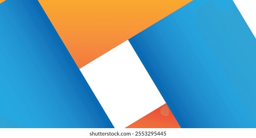Fondo de Anuncio naranja azul abstracto con semitono, Ilustración vectorial.