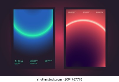 Abstract blue, orange and black color gradient cover template design set for poster, brochure, presentation. Aesthetic blurs gradient fashion concept. Vector a4 vertical corporate business layout.