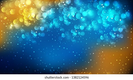 Abstract Blue and Orange Bokeh Defocused Lights Background Vector Image
