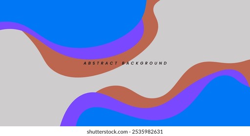 abstract blue, orange and brown liquid color with wave shape realistic composition background. eps10 vector