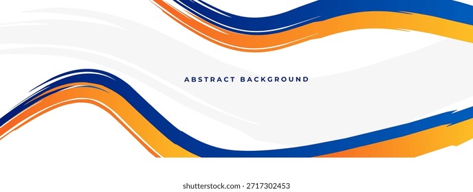 Abstract blue and orange brush stroke vector background for sports web headers and creative business banners.