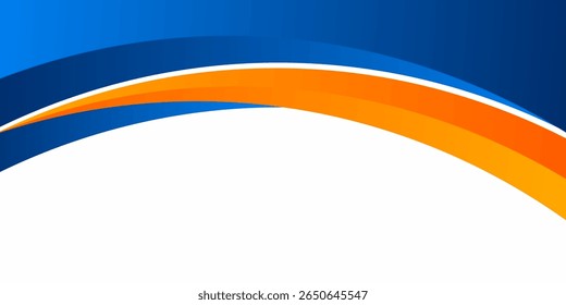 Abstract blue and orange business banner background with dynamic waves composition. vector illustration eps10