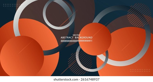 Abstract blue and orange circle background. Overlapping circle shape pattern background. Vector Eps10